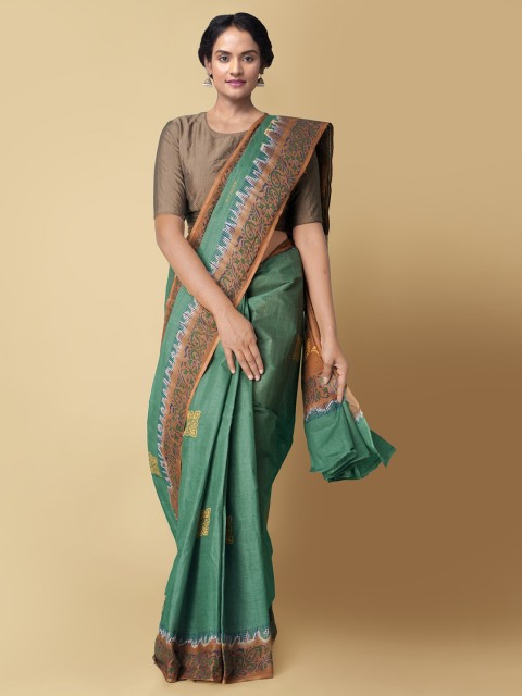 

Unnati Silks Green Printed Kota Sustainable Saree