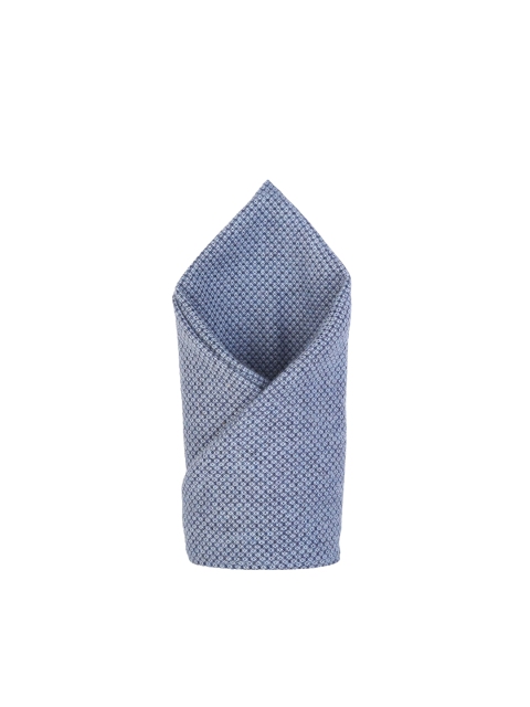 

Bruun & Stengade Men Blue Woven-Design Pocket Square