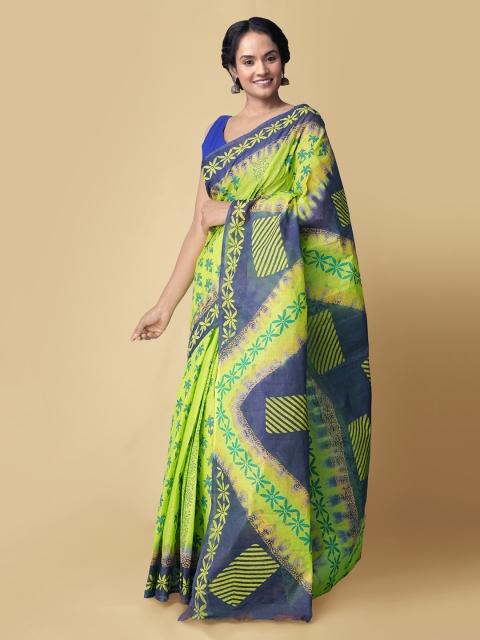 

Unnati Silks Green Pure Cotton Printed Kota Saree