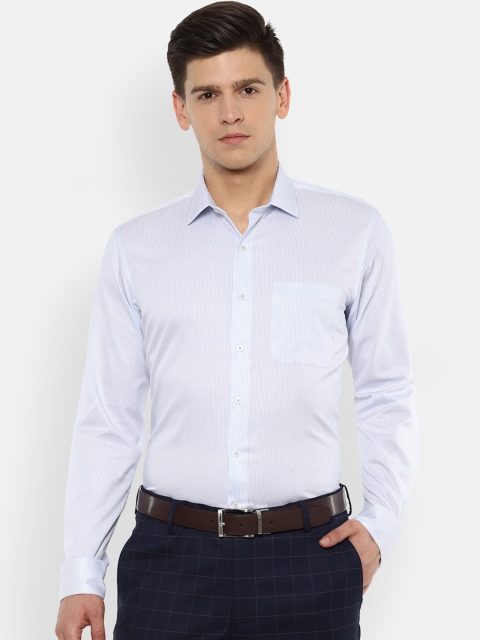 

Van Heusen Men Blue Regular Fit Striped Cotton Formal Shirt