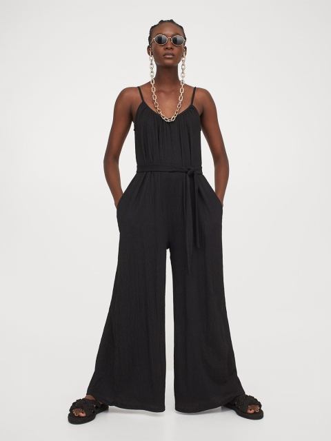

H&M Women Black Wide Jumpsuit