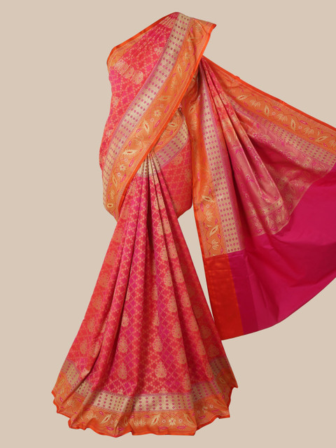 

Pothys Pink & Orange Pure Silk Woven Design Banarasi Saree