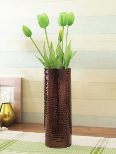 

Aapno Rajasthan Copper-Toned Textured Handcrafted Metal Vase