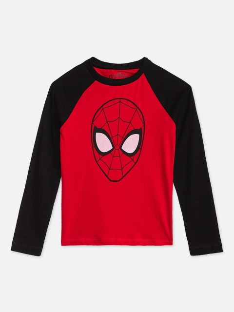 

Kids Ville Boys Red & Black Spiderman Print Cotton T-shirt