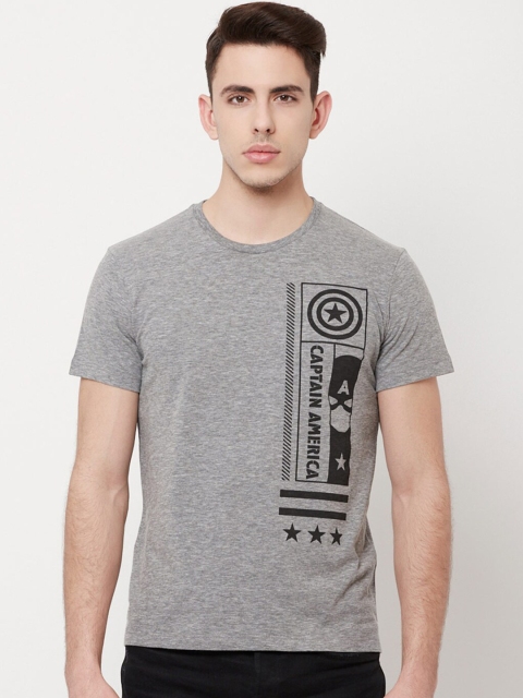 

Free Authority Men Grey Captain America Printed T-shirt