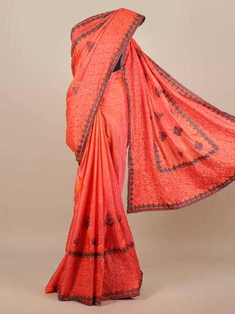 

Pothys Pink Embellished Jute Silk Saree