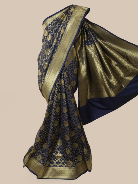 

Pothys Navy Blue Pure Silk Woven Design Banarasi Saree