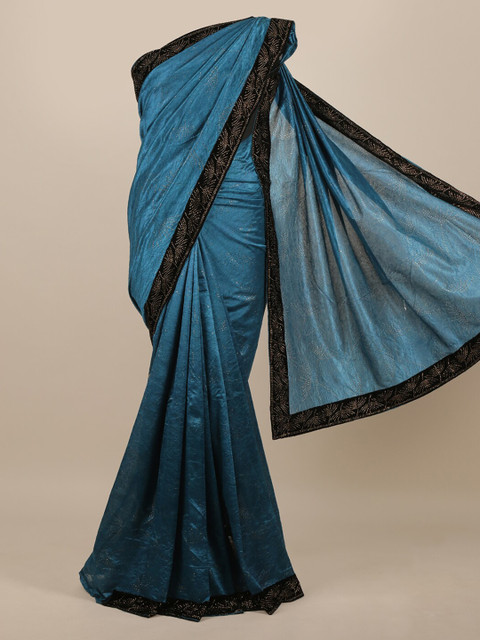 

Pothys Blue Embellished Jute Silk Saree