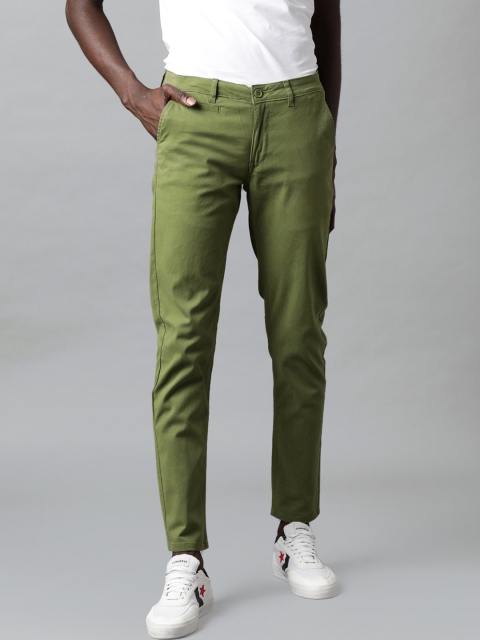 

Blue Saint Men Green Skinny Fit Solid Cotton Chinos