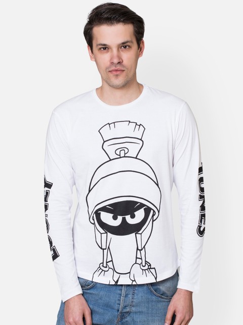 

Free Authority Men White Printed Round Neck T-shirt
