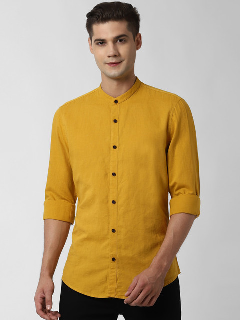 

Peter England Casuals Men Yellow Slim Fit Solid Casual Shirt