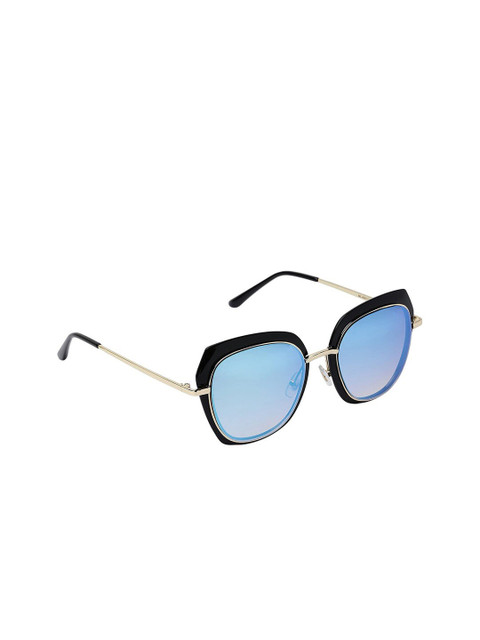 

MARC LOUIS Unisex Blue Lens & Black Cateye Sunglasses with UV Protected Lens 4001 C1