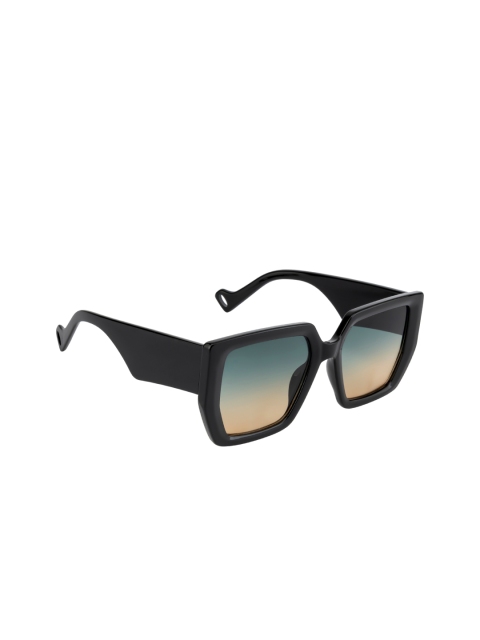 

Ted Smith Unisex Black & Green UV Protected Square Sunglasses TS-MRMISS_BLK