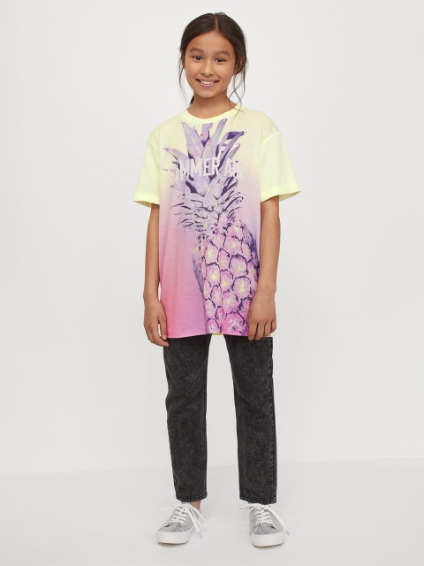 

H&M Girls Yellow & Pink Oversized T-shirt