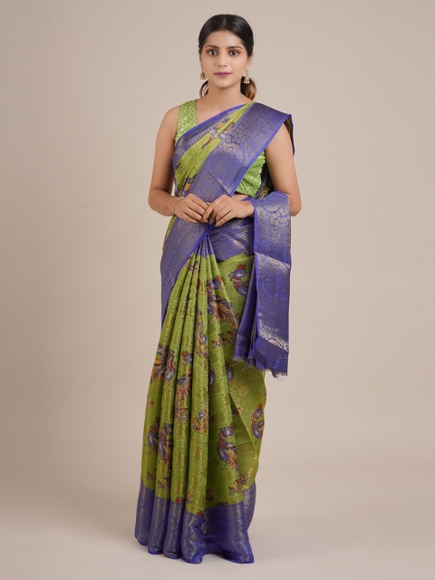 

Pothys Green & Purple Jute Silk Woven Design Saree