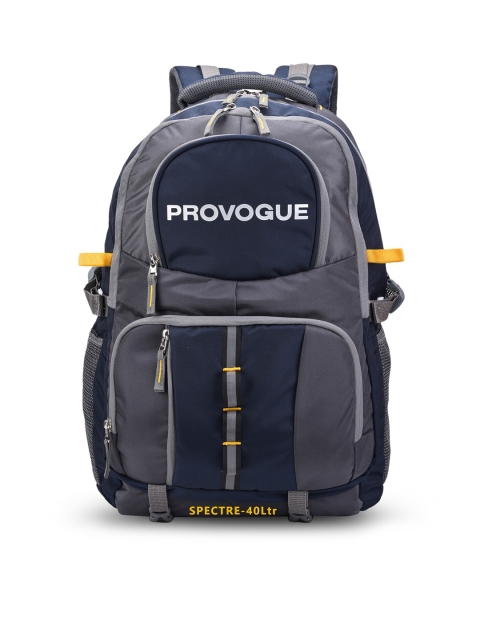 

Provogue Unisex Grey & Navy Blue Backpack with Reflective Strip