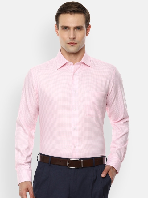 

Louis Philippe Permapress Men Pink Regular Fit Checked Formal Shirt