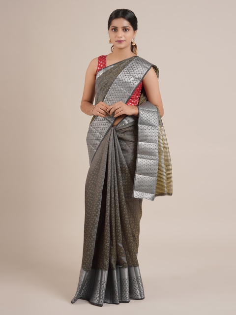 

Pothys Grey Woven Design Jute Silk Saree