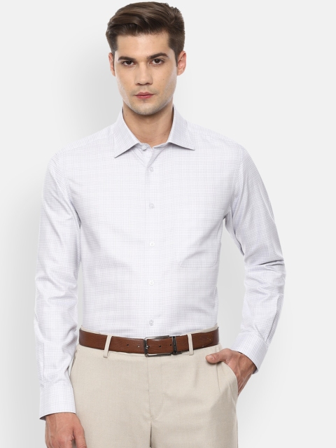 

Louis Philippe Permapress Men White & Grey Regular Fit Checked Formal Shirt
