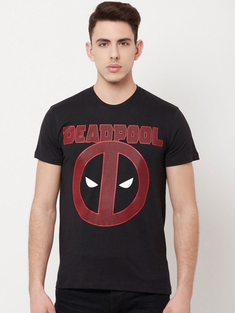 

Free Authority Men Black Deadpool Printed T-shirt