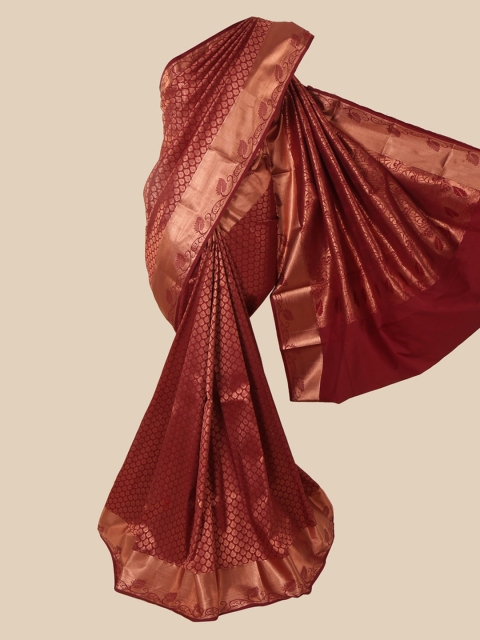 

Pothys Maroon Woven Design Pure Silk Saree
