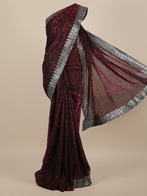 

Pothys Purple Woven Design Jute Silk Saree