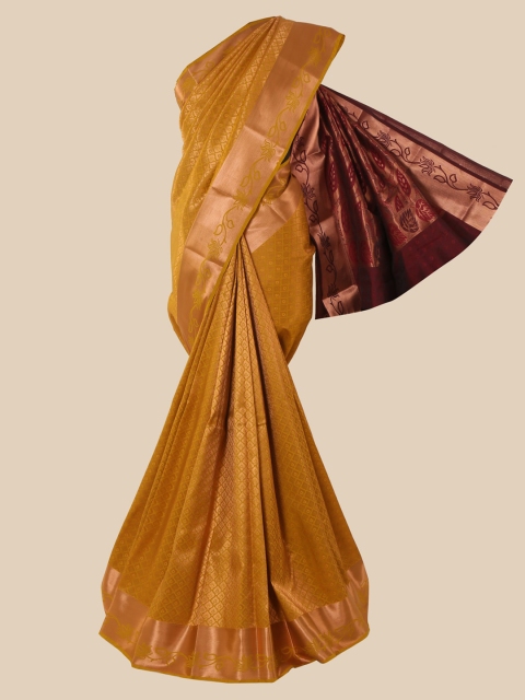 

Pothys Mustard Yellow Woven Design Pure Silk Saree