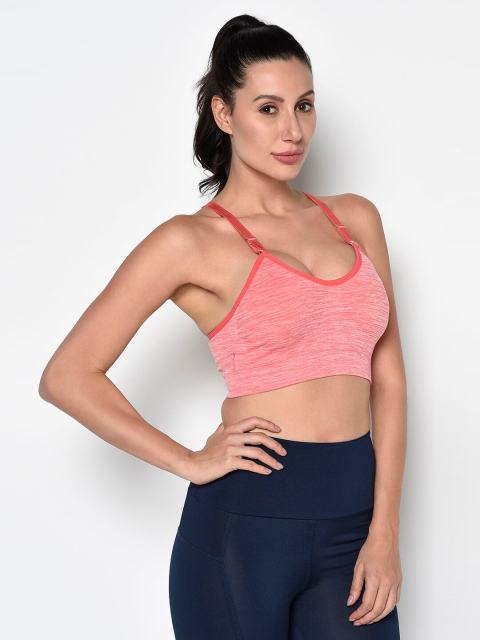 

PRETTYBOLD Coral Pink Solid Non-Wired Lightly Padded Workout Bra PBX-05 ORANGE-C21