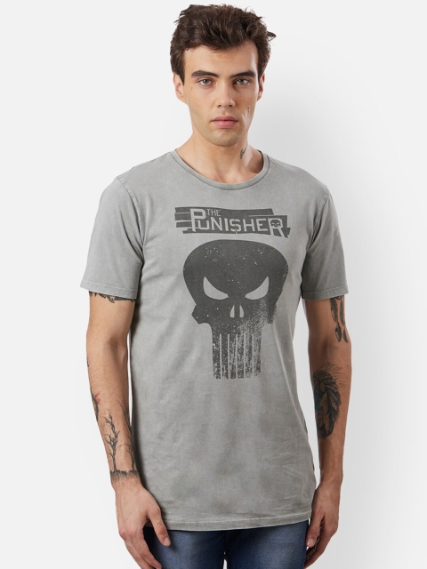 

Free Authority Men Grey Punisher Printed T-shirt