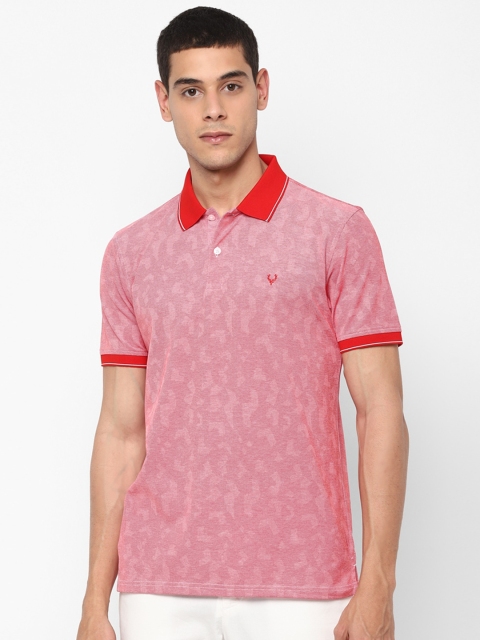 

Allen Solly Men Red Printed Polo Collar T-shirt