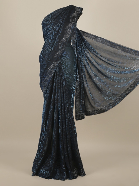 

Pothys Blue Embellished Jute Silk Saree