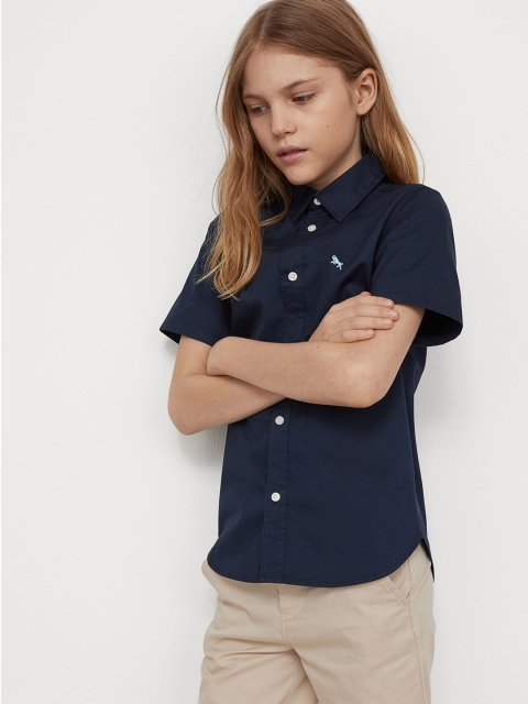 

H&M Boys Blue & Beige Solid 2-Piece Cotton Set