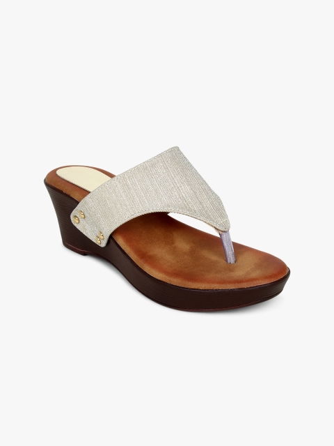 

Bloomtale Women Gold-Toned Woven Design Wedges
