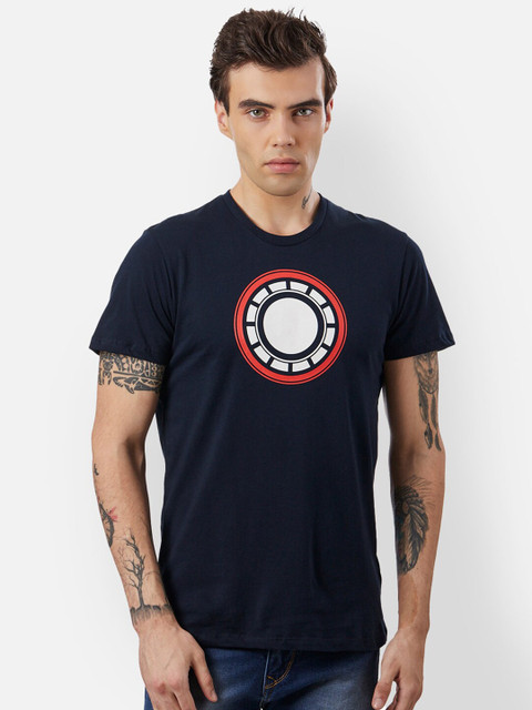 

Free Authority Men Navy Blue Iron Man Printed T-shirt