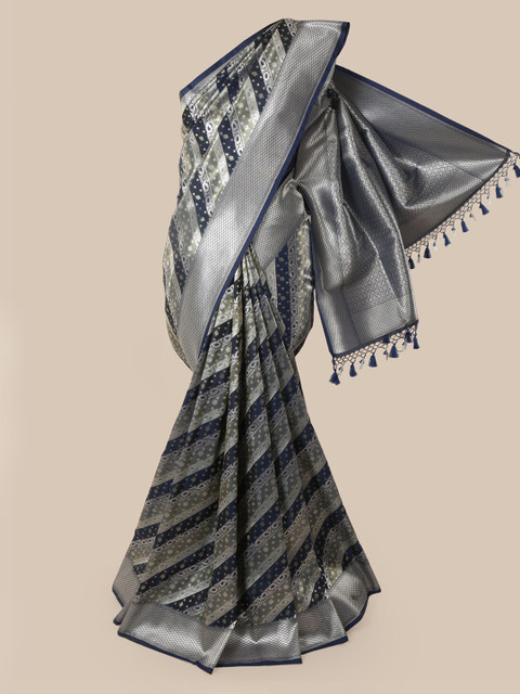 

Pothys Navy Blue Pure Silk Woven Design Banarasi Saree
