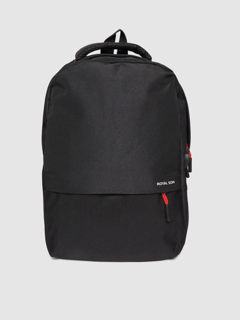 

ROYAL SON Unisex Black Backpack with USB Charging Port