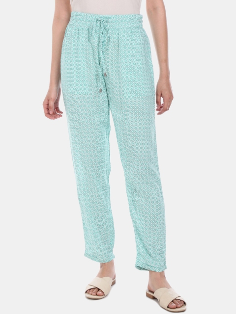 

Cherokee Women Teal Regular Fit Checked Regular Trousers