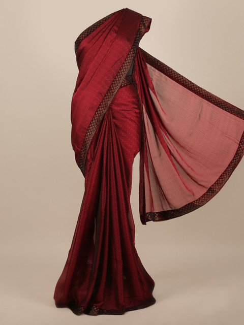 

Pothys Red Printed Poly Chiffon Saree