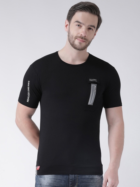 

Rex Straut Jeans Men Black Applique Slim Fit T-shirt