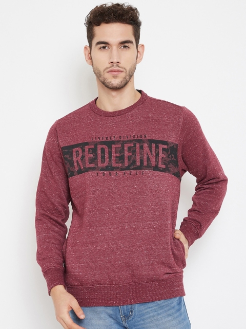

NEVA Men Maroon & Black Printed Round Neck Sweatshirt