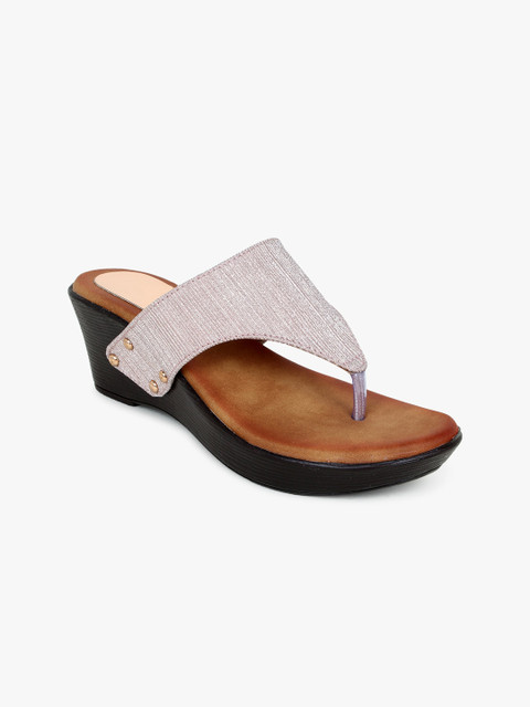 

Bloomtale Women Rose Gold Woven Design Sandals