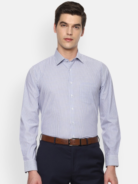 

Van Heusen Men Blue & White Slim Fit Striped Formal Shirt