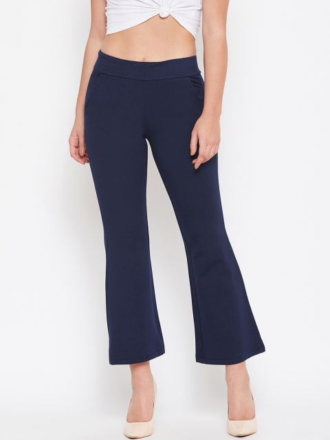 

TULIP 21 Women Navy Blue Flared Solid Bootcut Trousers