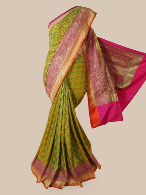 

Pothys Green Pure Silk Woven Design Banarasi Saree