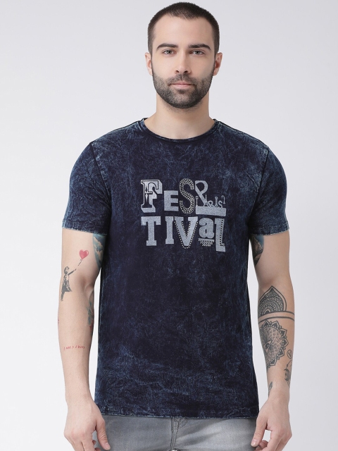 

Rex Straut Jeans Men Navy Blue Typography Printed Slim Fit Tshirts