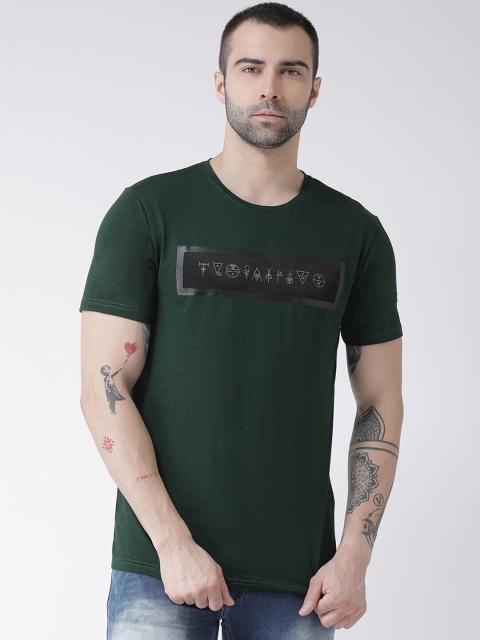 

Rex Straut Jeans Men Green Typography Printed Slim Fit Tshirts