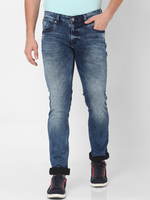 

SPYKAR Men Blue Slim Fit Low-Rise Mildly Distressed Heavy Fade Jeans