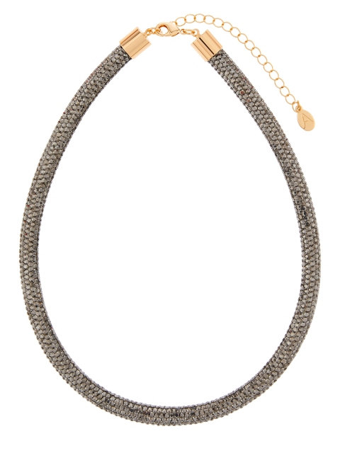 

Accessorize Gold-Toned Metal Rhinestone Tube Necklace