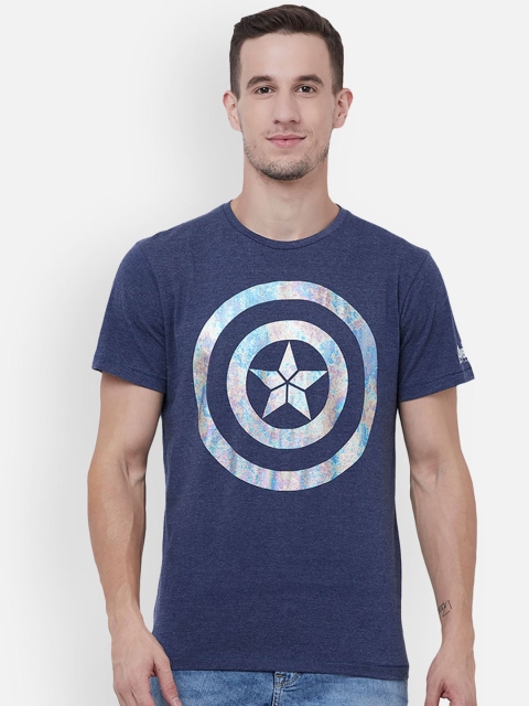 

Free Authority Men Blue Printed Round Neck T-shirt