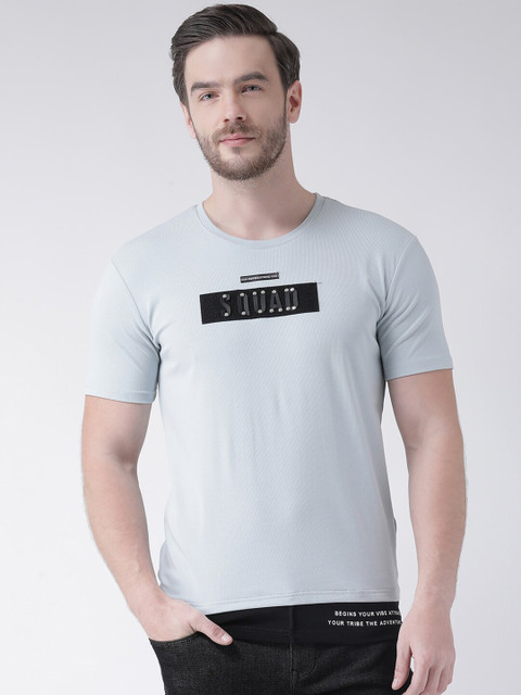 

Rex Straut Jeans Men Blue Typography Printed Slim Fit T-shirt
